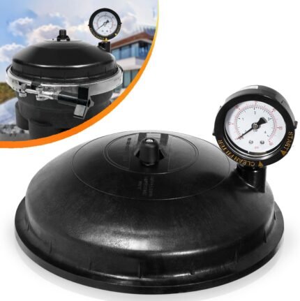 Half circle water valve with gauge